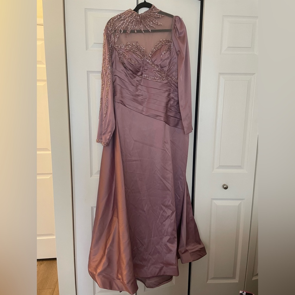 Luxurious Purple Long-Sleeved Gown